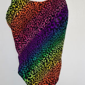 SO girls neon leopard print bathing suit